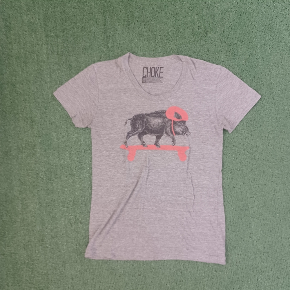Womens Choke Skateboarding Boar T Shirt Size Large